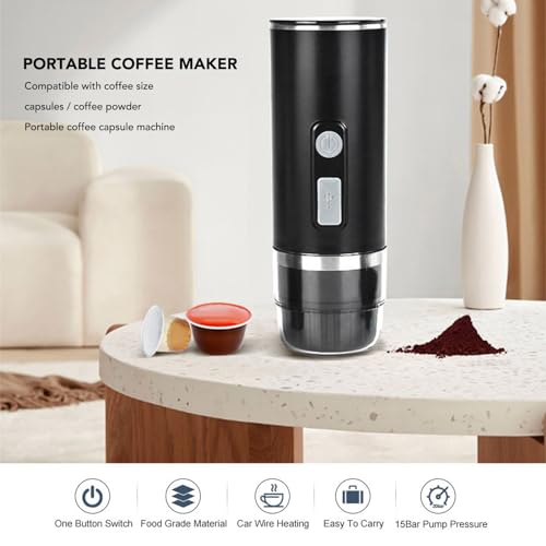 Cafetera portátil eléctrica con función de calentamiento 90 mL miniatura 2