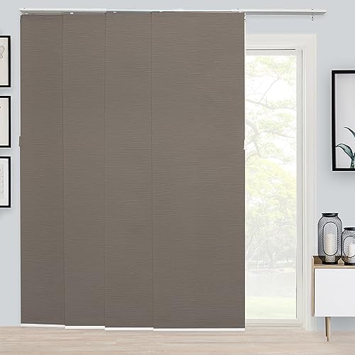 CHICOLOGY Embossed Textured Weave Fabric, Sliding Door Blinds, Room Divider,Vertical Blinds for Patio Doors, Sliding Glass Door Blinds, Dried Sage (Light Filtering), W:46-86 x H: Up to-96 inches