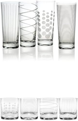 Mikasa Cheers Highball Glass - Juego de 4 vasos de 19.75 onzas, doble vidrio antiguo, transparente, juego de 4