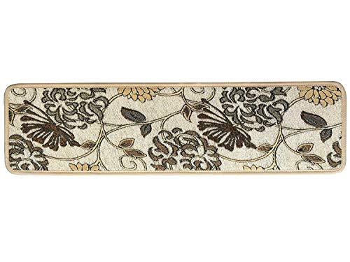 Seloom Carpet Stair Treads Non Slip 1 Piece Indoor Skid Resistant Stair Treads Rugs Rubber Backing,30"x8",Beige