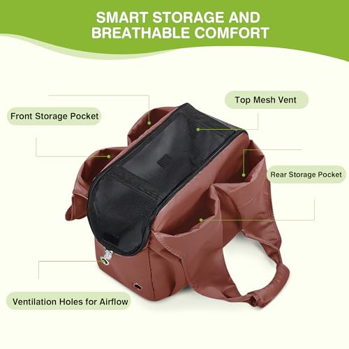 ALLSOPETS Puppy Sling Carrier for Small Dogs Breathable Dog Sling with Leash Hook - Image 2