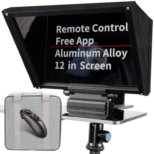 Image of 12 inch Portable Teleprompter for Tablet & DSLR Camera with APP Remote