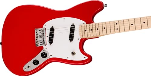 Image of Squire Sonic Mustang Electric Guitar, Torino Red, Maple Fingerboard