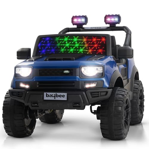 Image of Baybee Rover 4x4 Battery Operated Jeep for Kids, Ride on Toy Kid Car with RGB Windshield Light & Music | Baby Big Battery Cars | Electric Jeep Car for Kids to Drive 2 to 6 Years (Blue)