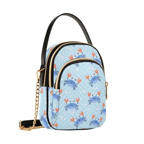 ALAZA Crab Blue Funny Stylish Crossbody Bag Small Shoulder Handbags Leather Purse for Women2