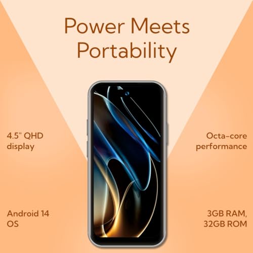 Image of PEACE Honor 20, Android 14 Smooth Multitasking, Octa-Core Performance, 3GB RAM 32GB ROM Expandable to 128GB, Orange, 4.5 inch QHD Display