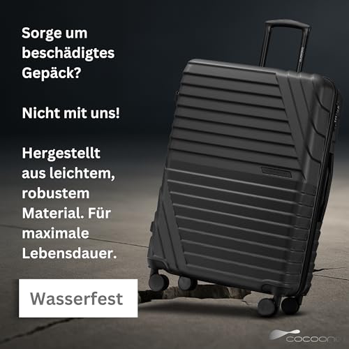 Hartschalenkoffer XL Groß - 100L Volumen erweiterbar auf 117L - 158cm Gurtmaß - 8 Rollen 360° drehbar...