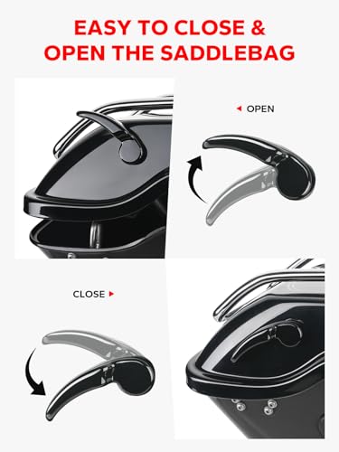 image for Amazicha Saddlebag Latch Kit Stainless Steel Saddle Bag Lifter Gloss B