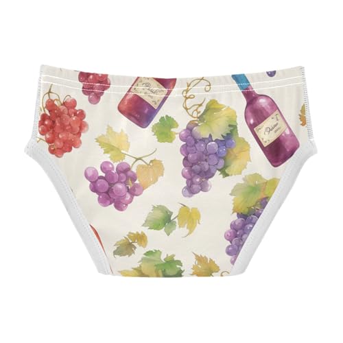 KLL Grapes Bottles Wine Little Boys Cotton Nighttime Underwear Breathable Children Panties2