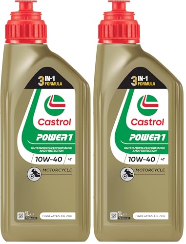 Castrol POWER1 4T 10W-40 Aceite de Moto 1L (Paquete de 2)