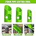 AGLOO Pipe Insulation Cutting Guide - Foam & Rubber Pipe Cutter Tool for Insulated Foam Pipe Lagging Installation - 3 Sizes for Home Industrial Use (Green, 28/22/15mm)