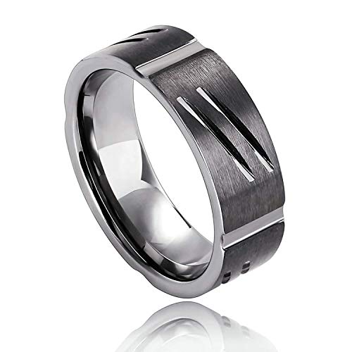 Image of Milo Bruno - 8MM Slash Tungsten Carbide Ring
