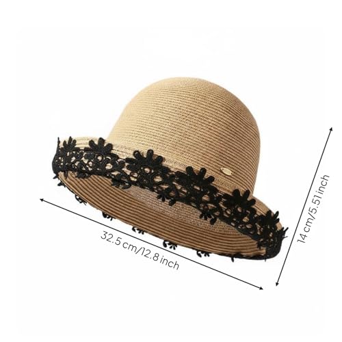 Chapeau en paille à large bord léger - Accessoire de plage et chapeau de soleil - 5