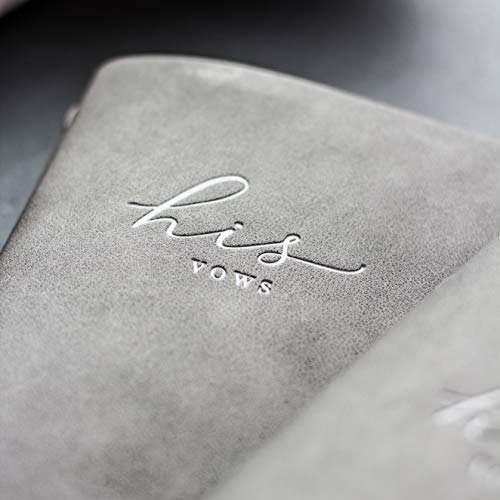 Leatherette Wedding His Hers Vow Books - Modern Vows Vegan Leather Perfect Gifts Wedding Day Her Officiant Book - Bride Groom Notebook Small Vow Renewal Booklet 5.5" X 3.9" (40 Pages, Vow Starter Card Included) #TOP4