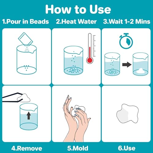 Sukh 10.9oz Moldable Plastic Pellets - Thermoplastic Polymorph Beads for Crafts, DIY, Cosplay, Temporary Repair, Modeling, Halloween Fangs