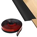 Floor Rubber Transition Strip Self Adhesive Carpet to Tile Transition Strip Edging Trim Strip for Threshold Transitions with a Height Less Than 5 mm/0.2in (Black, 16.4FT)