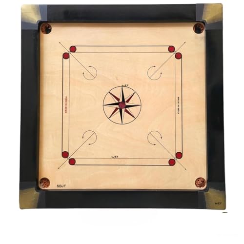 Image of WRF Superior Matte Finish Practice Carrom Board for Serious Professional Practice with Coins Striker and Powder Black New (35 Inches Club A5)