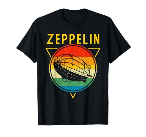 Retro vintage zeppelin 70s 80s dirigible airship t-shirt