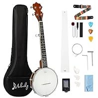 ♪ Bright and Percussive Sound - The drumhead of Mulucky mini banjo is made of polyester that has great elasticity to respond quickly. ♪ Easy to Learn - The 26-inch banjo with 5 strings offers a distinctive sound that most players can easily grasp. An...