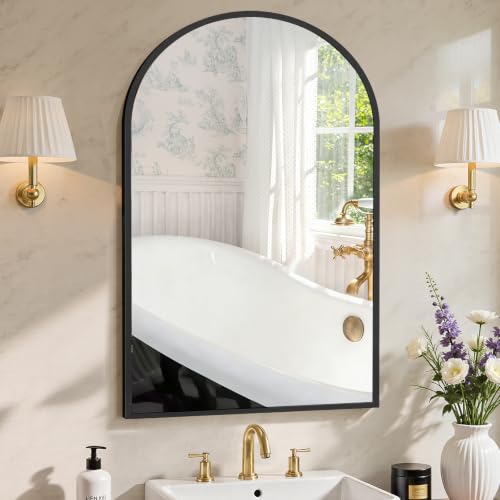 Image of Sweetcrispy 20 inchx30 inch Arched Bathroom Mirror, Bathroom Mirrors for Over Sink