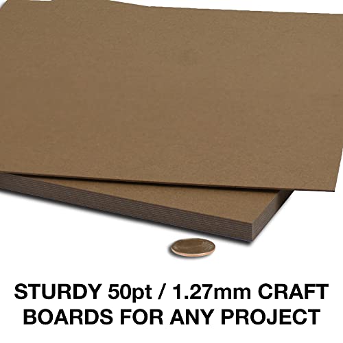 Samsill 10 Pack Chipboard Sheets 12 X 12 Inches, 50 Point (0.05"), Brown, Compatible With Crafts, Scrapbooking, Frame Backing, Card Making, Stamp Projects #TOP3