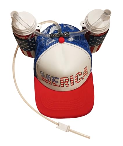 USA-Merica-Drinking-Cap-Adjustable-Size-Hat-with-Straw-for-Soda-or-Beverage-Guzzler-Drink-Helmet-America-Drinking-July-4th-Costume-All-American-Party-Gear-Blue