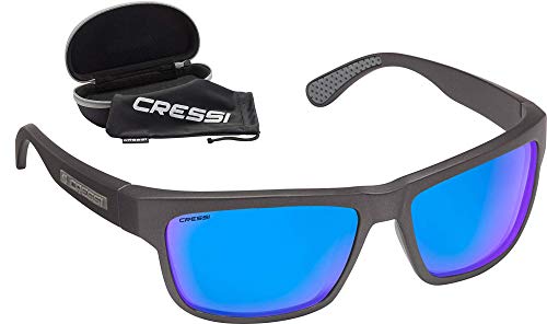 Cressi Ipanema Sunglasses Gafas de Sol Deportivo, Adultos Unisex, Gris/Lentes espejadas Azul, Talla única