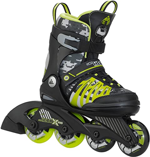 K2 Skate Boy's Sk8 Hero X Boa Inline Skates, Black/Lime, 11-2
