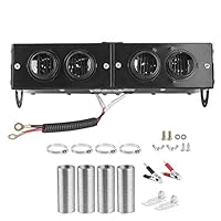 12V Auto Heizlüfter (800W) mit 4 Lüftungsöffnungen - Entfroster & Entfeuchter für Windschutzscheibe - Fußraumheizung - Einstellbare Leistung - Schwarz
