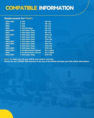 Image of PHILTOP Air Conditioner AC Compressor for Ford F150 2002-2003 4.6L /5.4L,F250 /F350 Super Duty 2002-2006 6.8L, 2002-2007 5.4L,F53 Motorhome Chassis 2002-2004,2006,F450 /F550 Super Duty 2002-2005 6.8L