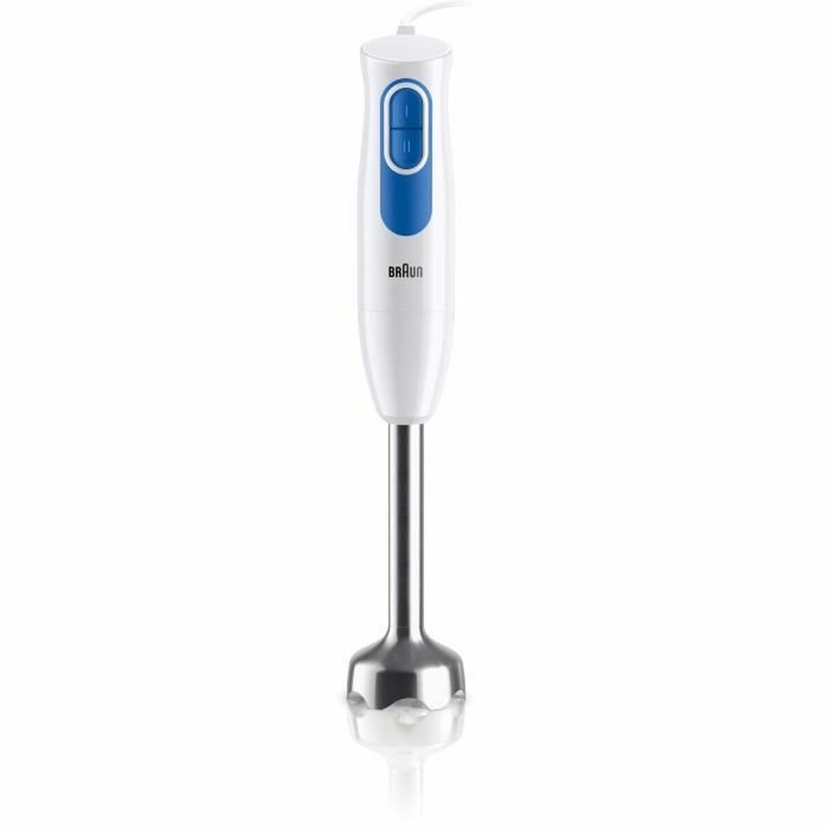 Braun MultiQuick 2 - Mixeur plongeant avec mini hachoir et fouet pour soupes, smoothies et purées bébé, 2 vitesses, verre doseur, 600W, Blanc (MQ20236MWH)