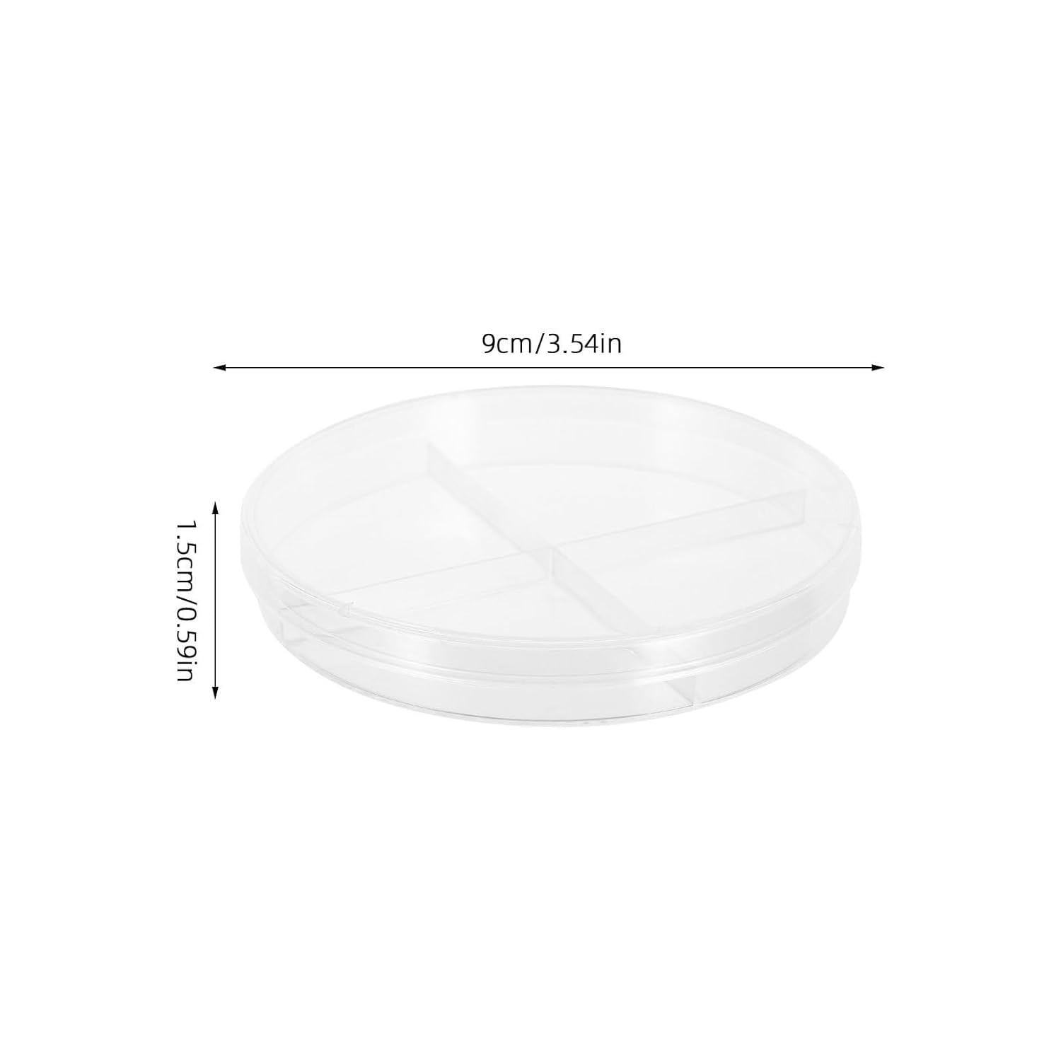 50pcs Plastic Petri Dishes with Lids - 4 Compartments 3.54'' Sterile Laboratory Supplies for Cell and Tissue Culture - Clear Transparent Plates Lab Accessories
