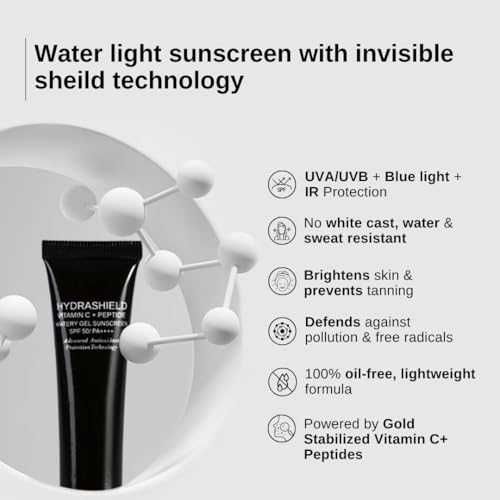 Image of The Formularx AM PM Skincare Routine Duo for Oily, Acne & Fungal Acne-Prone Skin | Hydrashield Vitamin C + Peptide Watery Gel Sunscreen SPF 50 PA++++ for Day Protection + Hydraveil Oil-Free Gel