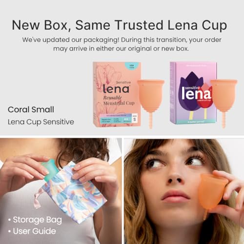 Image of Lena Sensitive Menstrual Cup - Small - Ultra-Soft Reusable Silicone Period Cup for Sensitive Anatomy, 12-Hour Comfort, Gentle and Leak-Free Protection (LENA-COR-S)