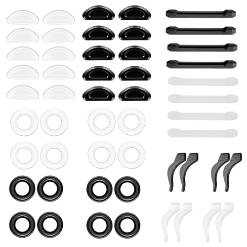 JYNXOR 26 pares de retenedores de gafas de silicona, antideslizamiento, almohadilla, gafas de nariz, protección de rama, puntas de gafas de gancho de gafas, plaqueta para sol, soportes para gafas