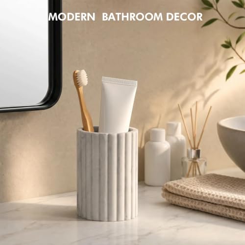 Stone-Toothbrush-Holder-Boho-Toothbrush-Holder-Aesthetic-Bathroom-Decor-Luxury-Modern-Stone-FLuted