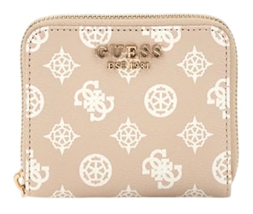 Portefeuille compact GUESS Laurel SLG idéal pour petits sacs à main logo sable