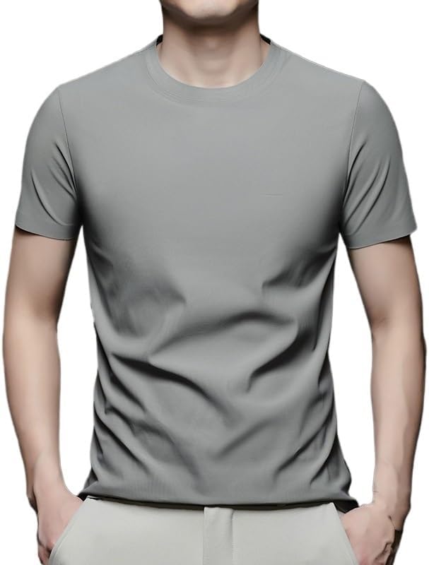 Stylish Men's Undershirts White T-Shirts Cotton Crew Neck Moisture Wicking Summer Tee Shirts Unisex Adult Short Sleeve