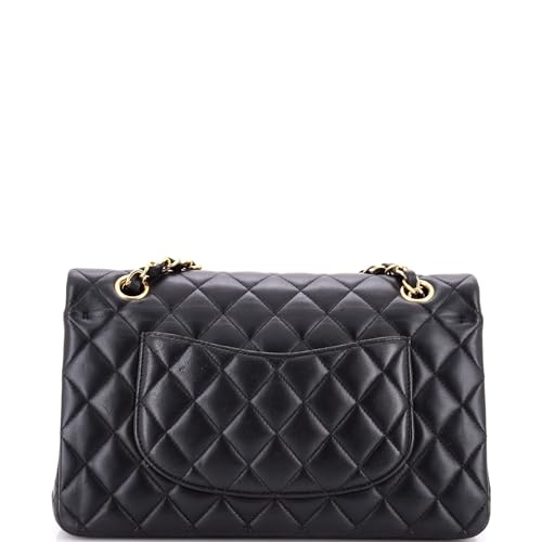 Pre-Loved Classic Double Flap Bag Quilted Lambskin Medium, Black3