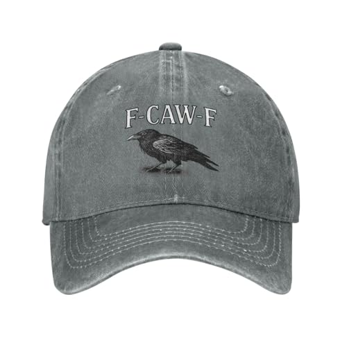 F-Caw-F Crow Hat for Men Women Vintage Gothic Baseball Caps Funny White Elephant Gifts for Coworkers Friends