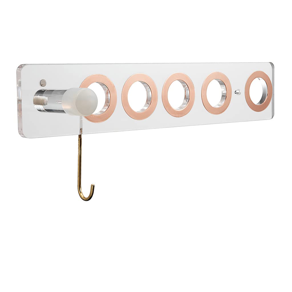 Hair Dryer Holder Multi-Hole Hair Blower Organizer Care Tool Holder for Most Dryers Punch-Free Bathroom Tool Organizer Wall Mount with Hooks Adhesive