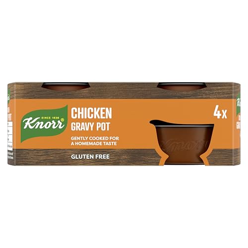 Knorr Chicken Gravy Pot Gravy Free from Gluten, Artificial Colours and Preservatives Gently Cooked for a Homemade Taste 4x 28 g