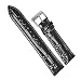 Produktbild Chlikeyi Rosa/blaues Alligatorleder-Uhrenarmband, 12-22mm, Damen-Leder-Krokodil-Uhrenarmband, Schwarz, 22 mm
