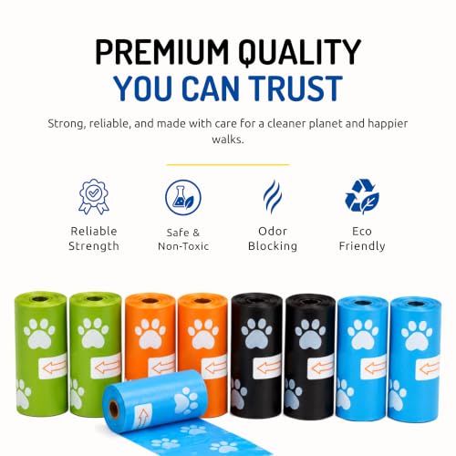 Image of PETS EMPIRE Roll Dog Poop Bags Extra Thick and Strong Leak Proof Poop Bags for Dogs (8 Count)