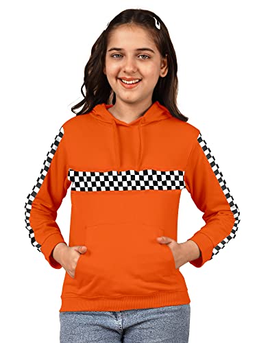 Image of KYDA KIDS Girl's Cotton Hooded Neck Hoodies - Sweatshirt with Hoodies Full Sleeves Girls Winter Wear, Long Sleeve Sweatshirts for Girls - Regular Fit