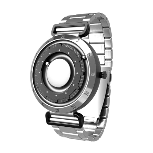 Magneto Watch Nexus Titan Edelstahl Silber Armbanduhr für Männer und Frauen