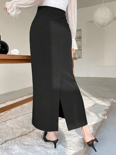 Women's Flowy Trendy Skirt Casual Plain Long Skirt2