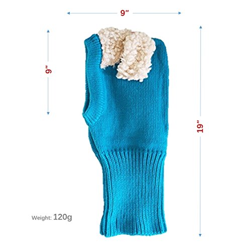 Baby Girls Boys Winter Knit Scarf Hat Warm Earflap Cap for Kids 6-36 Months Blue4