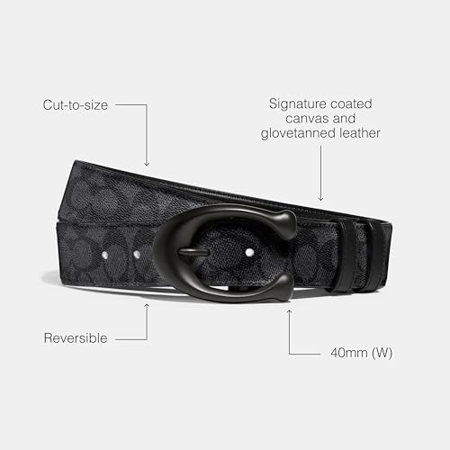 Coach Men's 40 Mm Sculpted C Belt, Black/Charcoal, One Size3