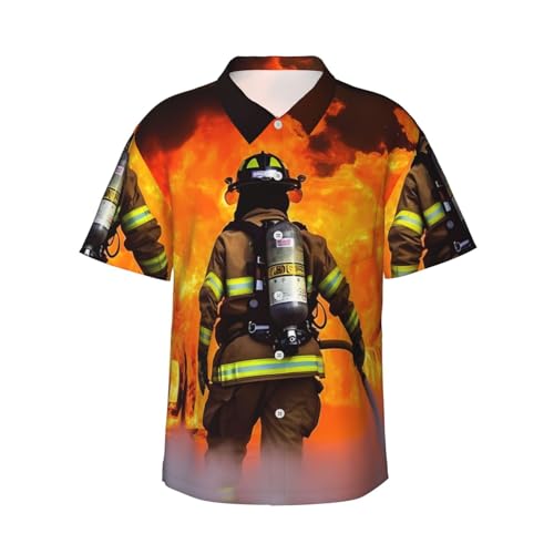 Chemise hawaïenne flammes fluide et légère contre la chaleur de l'été